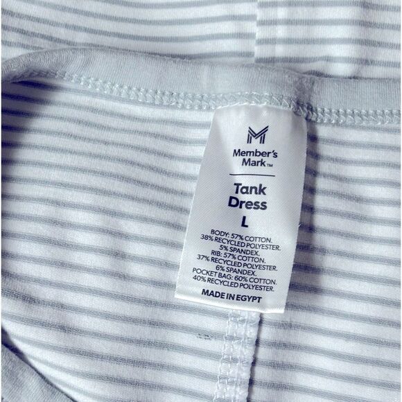 Member’s Mark Gray Striped Tank Dress Size Large NWOT 7 0476 - Picture 3 of 11